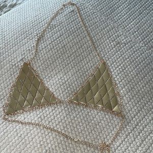 Gold Chain Bra